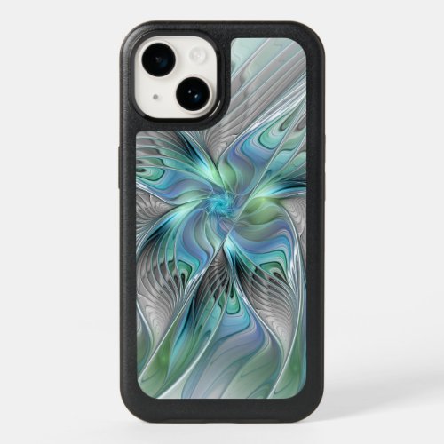 Abstract Blue Green Butterfly Fantasy Fractal Art OtterBox iPhone 14 Case