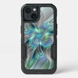 Abstract Blue Green Butterfly Fantasy Fractal Art iPhone 13 Case