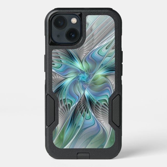 Abstract Blue Green Butterfly Fantasy Fractal Art Otterbox iPhone Case (Back)