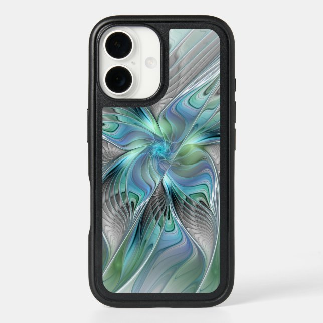 Abstract Blue Green Butterfly Fantasy Fractal Art Otterbox iPhone Case (Back)