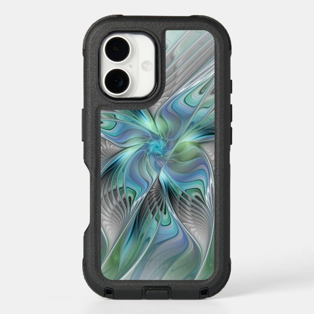 Abstract Blue Green Butterfly Fantasy Fractal Art Otterbox iPhone Case (Back)