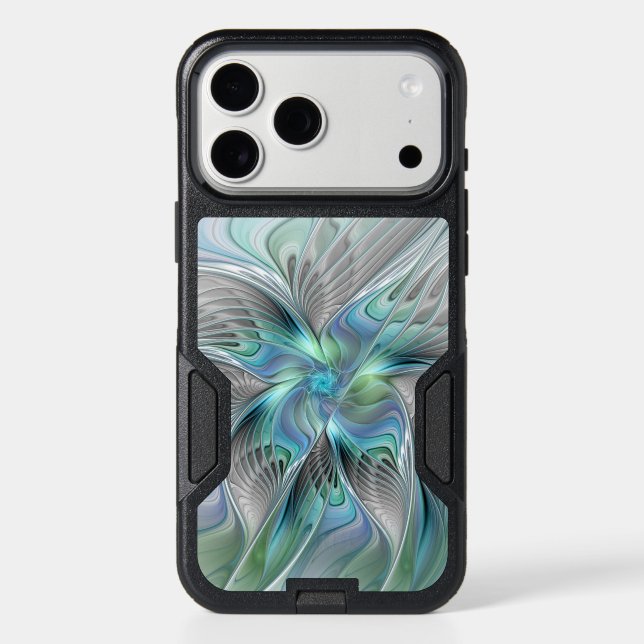 Abstract Blue Green Butterfly Fantasy Fractal Art Otterbox iPhone Case (Back)