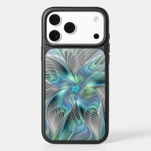 Abstract Blue Green Butterfly Fantasy Fractal Art iPhone 17 Pro Max Case