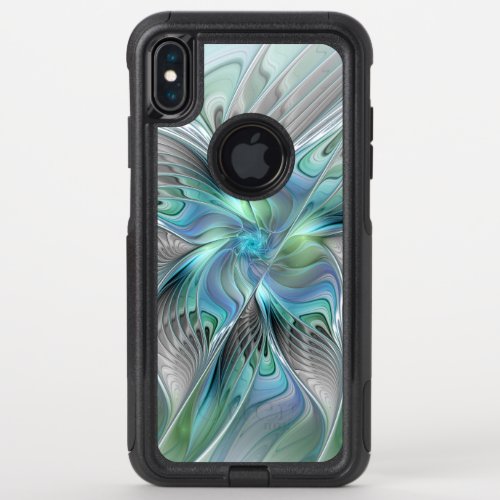 Abstract Blue Green Butterfly Fantasy Fractal Art OtterBox Commuter iPhone XS Max Case