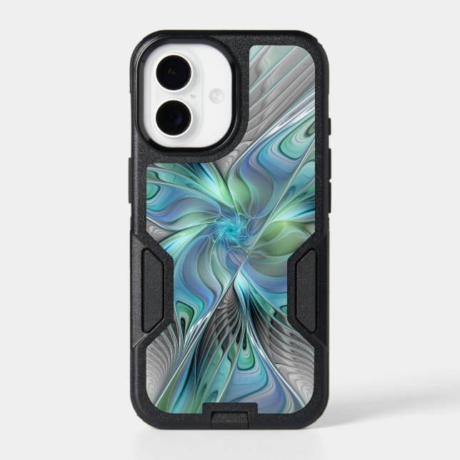 Abstract Blue Green Butterfly Fantasy Fractal Art Otterbox iPhone Case (Back)