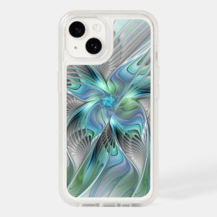 Abstract Blue Green Butterfly Fantasy Fractal Art OtterBox iPhone 14 Case
