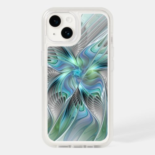 Abstract Blue Green Butterfly Fantasy Fractal Art OtterBox iPhone 14 Case