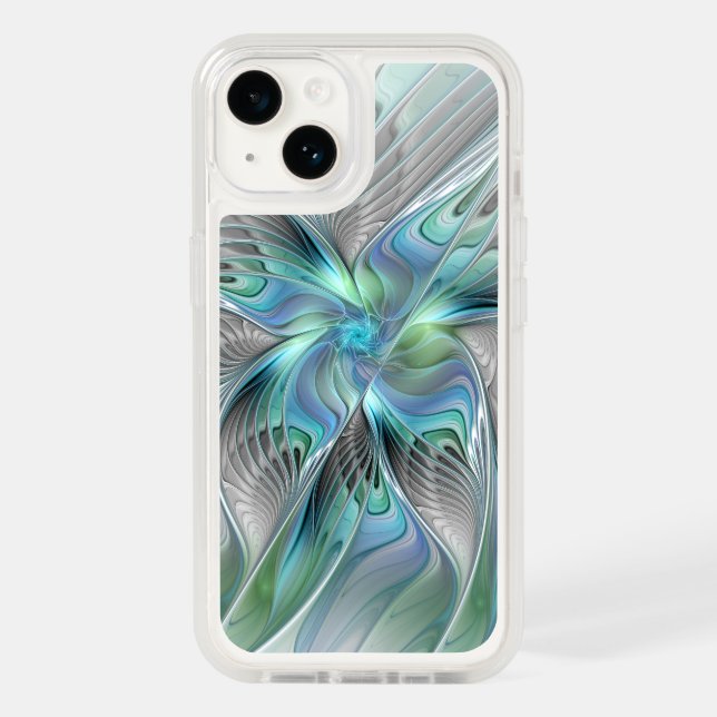 Abstract Blue Green Butterfly Fantasy Fractal Art Otterbox iPhone Case (Back)