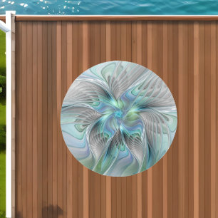 Abstract Blue Green Butterfly Fantasy Fractal Art Outdoor Rug