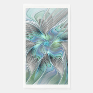 Abstract Blue Green Butterfly Fantasy Fractal Art Paper Guest Towels