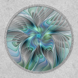 Abstract Blue Green Butterfly Fantasy Fractal Art Patch