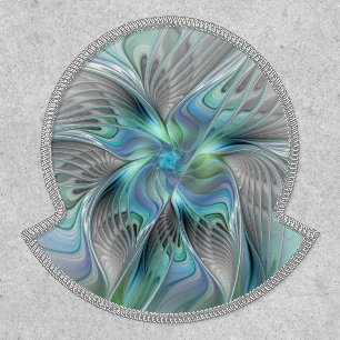 Abstract Blue Green Butterfly Fantasy Fractal Art Patch