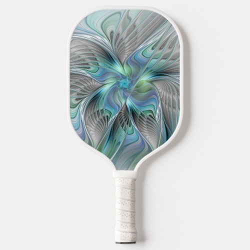 Abstract Blue Green Butterfly Fantasy Fractal Art Pickleball Paddle