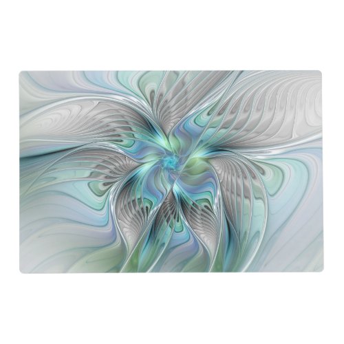 Abstract Blue Green Butterfly Fantasy Fractal Art Placemat