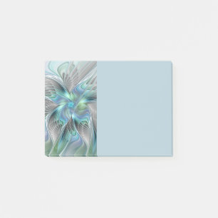 Abstract Blue Green Butterfly Fantasy Fractal Art Post-it Notes