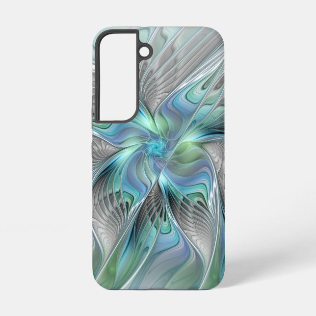 Abstract Blue Green Butterfly Fantasy Fractal Art Samsung Galaxy Case (Back)