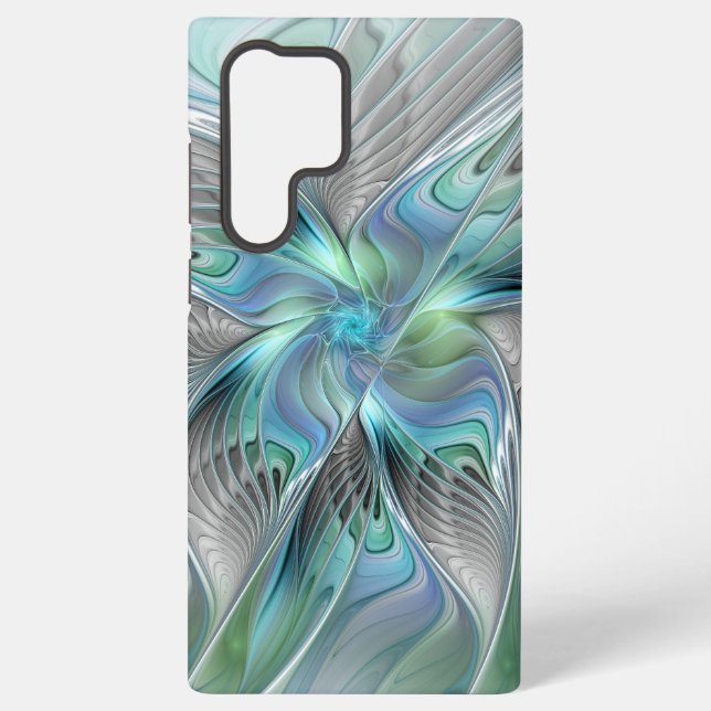 Abstract Blue Green Butterfly Fantasy Fractal Art Samsung Galaxy Case (Back)