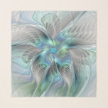 Abstract Blue Green Butterfly Fantasy Fractal Art Scarf<br><div class="desc">A colorful and very decorative fantasy butterfly
with harmonious blue-green pastel colors.
Design for your scarf and more.</div>