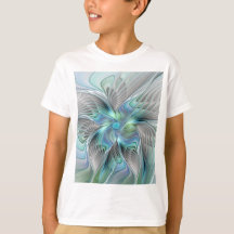 Abstract Blue Green Butterfly Fantasy Fractal Art