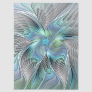 Abstract Blue Green Butterfly Fantasy Fractal Art Tissue Paper