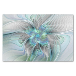 Abstract Blue Green Butterfly Fantasy Fractal Art Tissue Paper