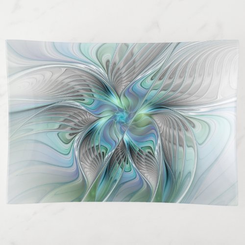 Abstract Blue Green Butterfly Fantasy Fractal Art Trinket Tray