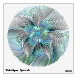 Abstract Blue Green Butterfly Fantasy Fractal Art Wall Decal
