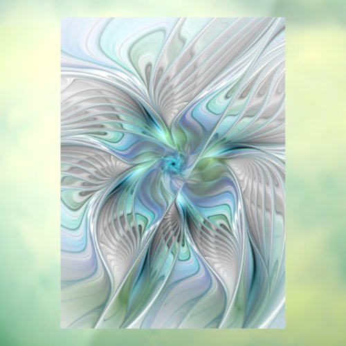 Abstract Blue Green Butterfly Fantasy Fractal Art Window Cling