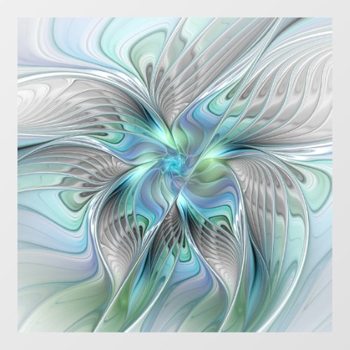 Abstract Blue Green Butterfly Fantasy Fractal Art Window Cling