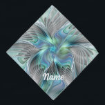 Abstract Blue Green Butterfly Fantasy Fractal Pet Bandana<br><div class="desc">A colorful and very decorative fantasy butterfly
with harmonious blue-green pastel colors.
Design for your dog bandana and more.</div>