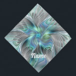 Abstract Blue Green Butterfly Fantasy Fractal Pet Bandana<br><div class="desc">A colorful and very decorative fantasy butterfly
with harmonious blue-green pastel colors.
Design for your dog bandana and more.</div>