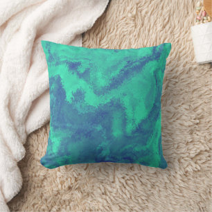 Abstract Blue Green Diffusion Throw Pillow