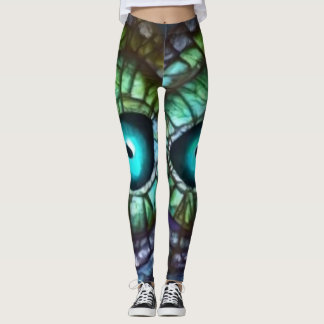 Abstract Blue Green Eye2 Leggings