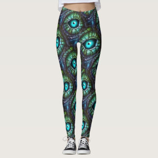 Abstract Blue Green Eye Leggings