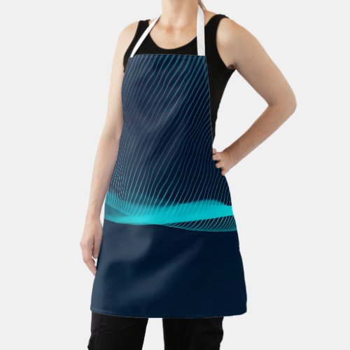 Abstract Blue Green Fluid Dynamics Apron