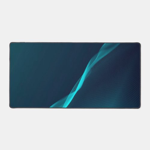 Abstract Blue Green Fluid Dynamics Desk Mat