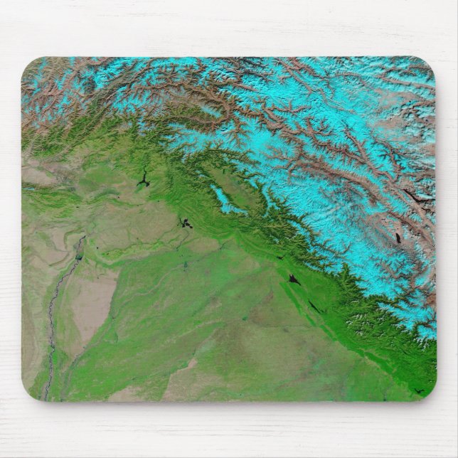 Abstract Blue Green Mousepad (Front)