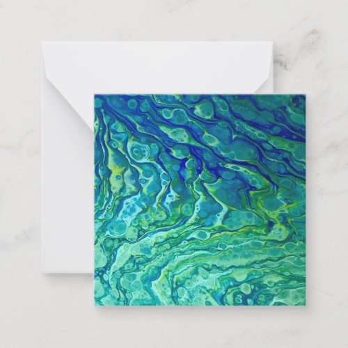 Abstract Blue Green Note Card