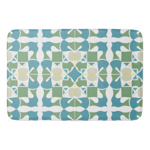 Abstract Blue Green Pattern For Stylish Interiors Bath Mat