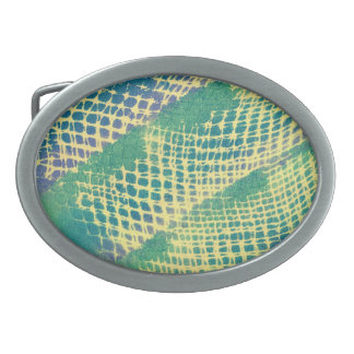 Abstract Blue Green Purple Pattern Belt Buckles