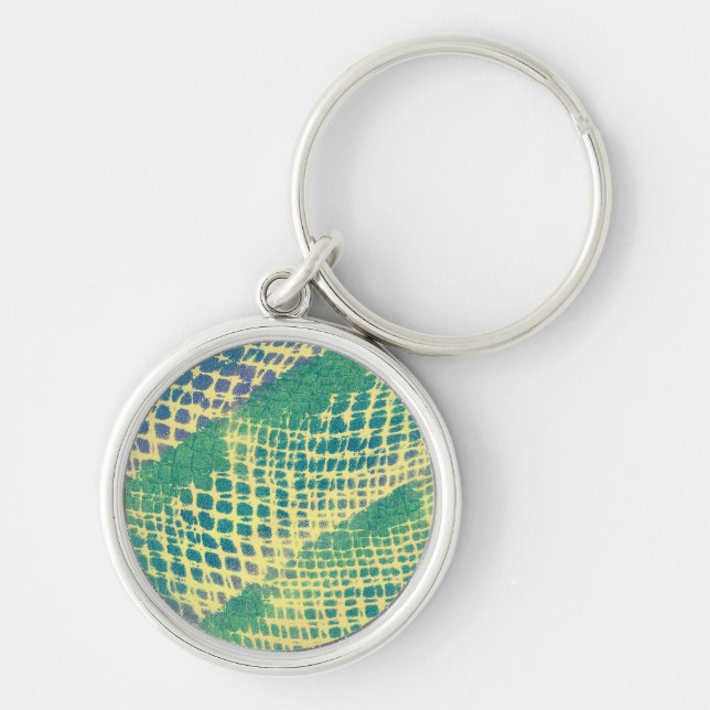 Abstract Blue Green Purple Pattern Keychains (Front)