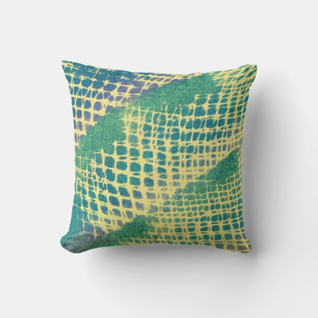 Abstract Blue Green Purple Pattern Pillows (Front)