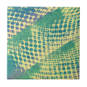 Abstract Blue Green Purple Pattern Tiles
