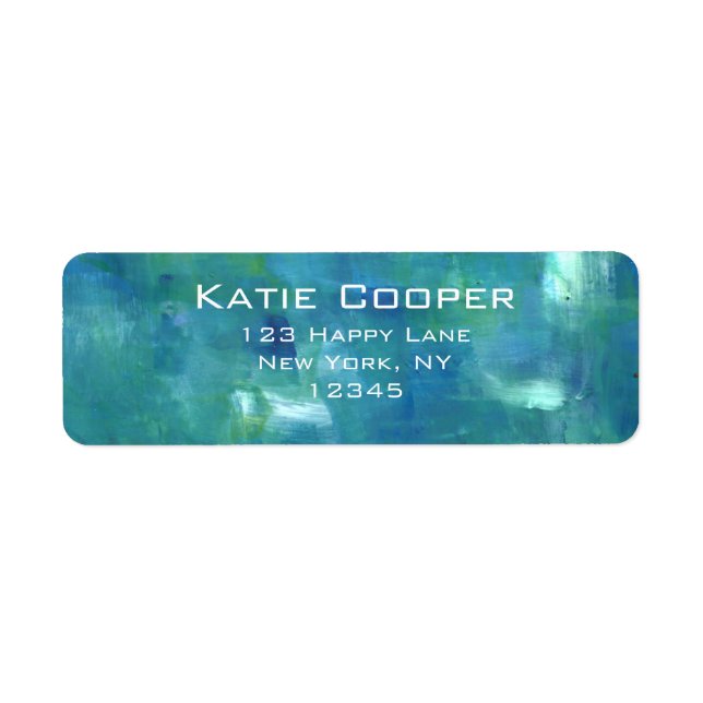 Abstract Blue Green Sentiment. Label (Front)