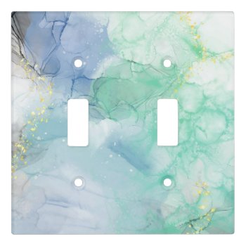 Abstract Blue Green Texture Light Switch Cover by aquachild at Zazzle