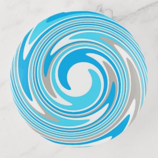 Abstract Blue & Grey Spiral Trinket Tray