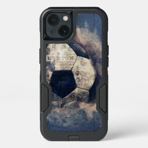 Abstract Blue Grunge Soccer iPhone 13 Case