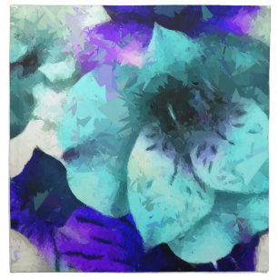 Abstract Blue Hibiscus Flower Cloth Napkin