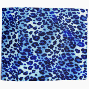 Abstract Blue Hipster Cheetah Animal Print Binder