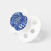 Abstract Blue Hipster Cheetah Animal Print Pacifier (Front Right)